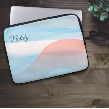 Korallblå minimalist med namn Electronics Bag