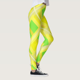 Korallblock av typen Minimalism Abstrakt Art Gult Leggings