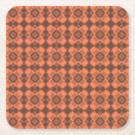 Korallbrun rutig argyle-mönster underlägg papper kvadrat