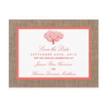 Koraller på jute Boho Strand Bröllop Samling