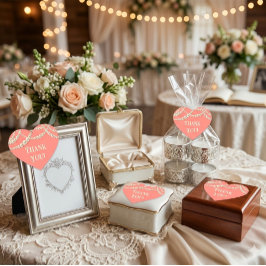 Koraller & Pärlor Skräddarsytt Hjärtformat Tack Klistermärke