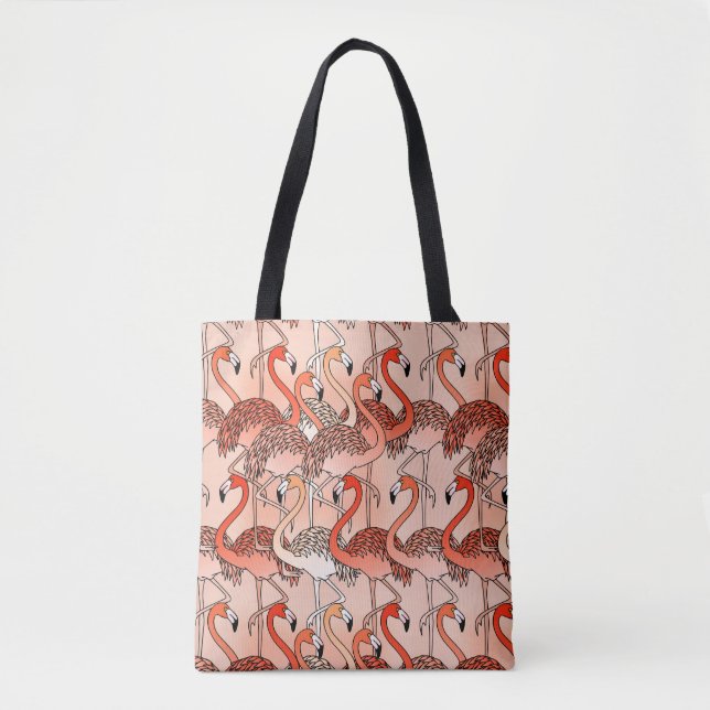 Korallfärgade flamingos tygkasse (Framsida)