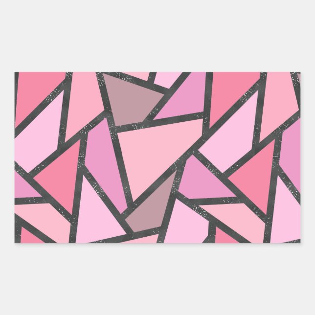 Korallglasets nedfläckad mönster rektangulärt klistermärke (Framsida)