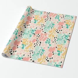 Korallgröna pastell leopardfläckar presentpapper