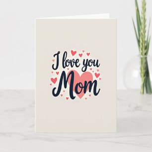 Korallhjärta Jag älskar dig Mamma-kort Kort