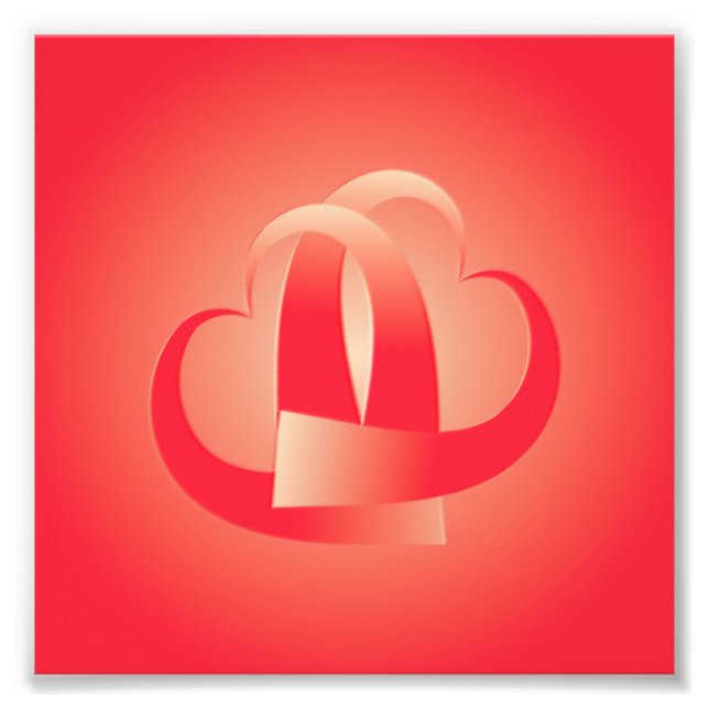 Korallhjärtan kramar fototryck (Framsidan)