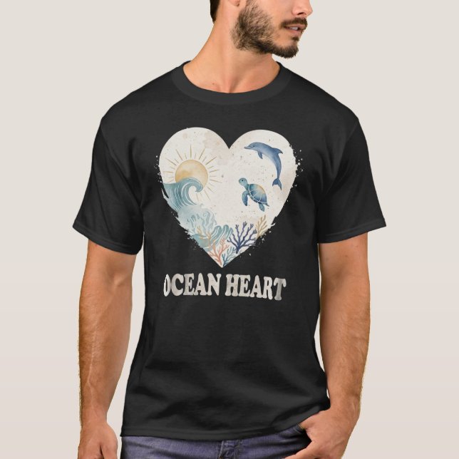 Korallhjärtats tidvatten t shirt (Framsida)