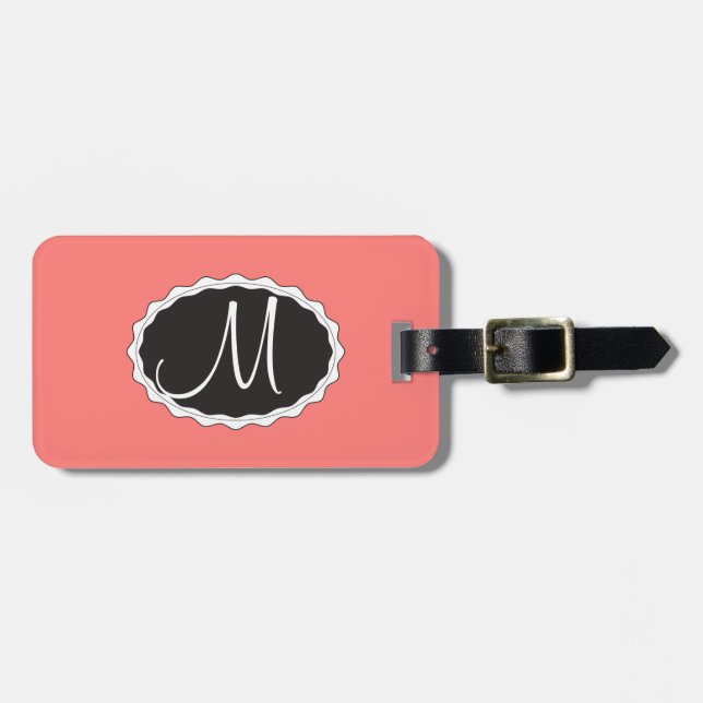 Korallkorallbagage hänger lös märkremallen bagagebricka (Horisontell Framsida)