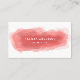 Korallmodern vattenfärg visitkort
