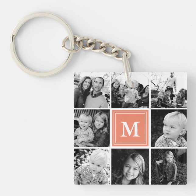 Korallmonogram Familjefotokollage (Framsidan)