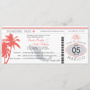 KorallpalmträdMexico att stiga ombord passerar Inbjudningar