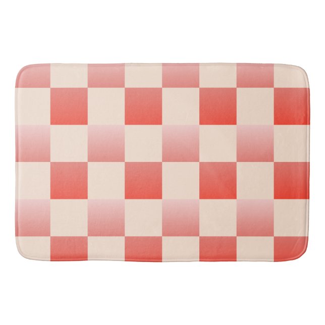 Korallpersienfärgad övertoning har kontrollerats badrumsmatta (Framsidan)