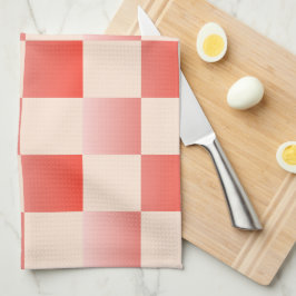 Korallpersienfärgad övertoning har kontrollerats kökshandduk