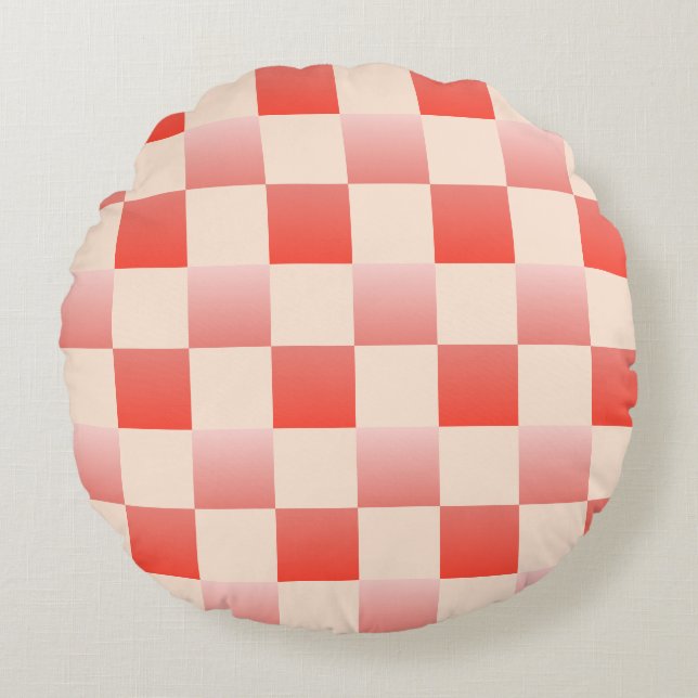 Korallpersienfärgad övertoning har kontrollerats rund kudde (Framsidan)