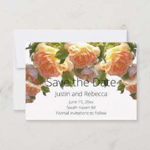 Korallpersika ro, orange blommigt spara datumet