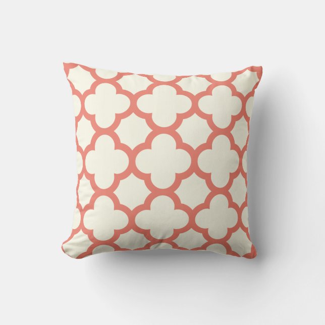 KorallQuatrefoil dekorativ kudde (Framsida)