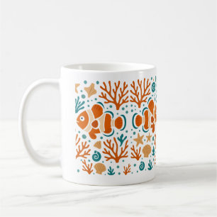 Korallrev av clownfish kaffemugg