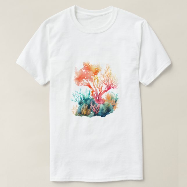 Korallrev Koncept Konstnärlig Design T Shirt (Design framsida)