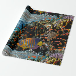 Korallrev med brandgals- och exotiskt fiske presentpapper