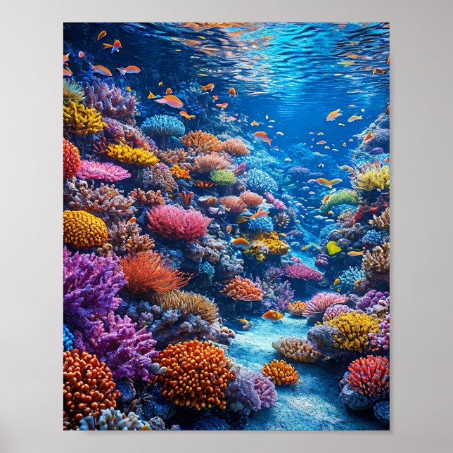 🌊 Korallrev Oceanens Lugn Undervattensnatur Havsn Poster (Framsidan)