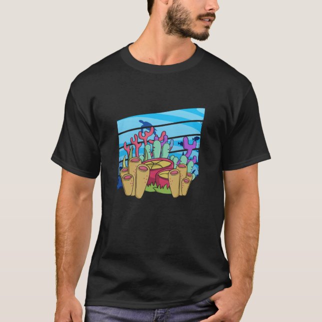 Korallrev sköldpaddor Oceanen Djurart T Shirt (Framsida)