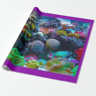 Korallrevar, färglös havsvepning papper presentpapper