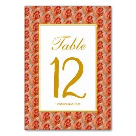 KORALLROS Elegant Blommig BRöllop Kristen Bordsnummer