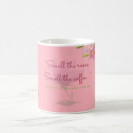 Korallrosa blomkrukig kaffemugg |