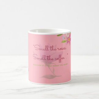Korallrosa blomkrukig kaffemugg |