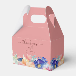 Korallrosa blomsterbröllopsgåva Gable Box Presentaskar
