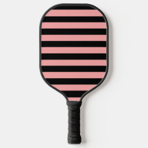 Korallrosa och svart randig pickleball-paddle