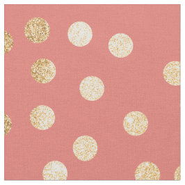 Korallrosan och den guld- glitterstaden pricker tyg