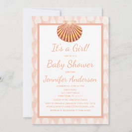Korallsnäckskalbaby shower inbjudningar