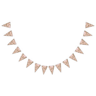 Koralltextildesign med intricate golden pa vimplar