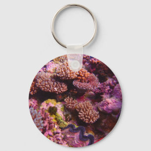 Korallträdgårdrunda Keychain Nyckelring