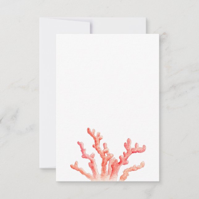 Korallvattenfärg bröllop, ensidig konst (Framsida)