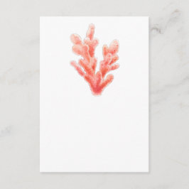 Korallvattenfärg bröllop, ensidig konst tilläggskort