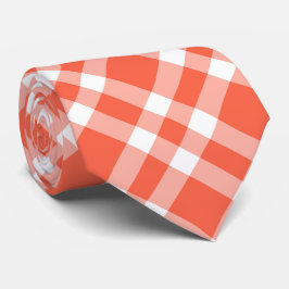 Korallvit rutig mönster slips