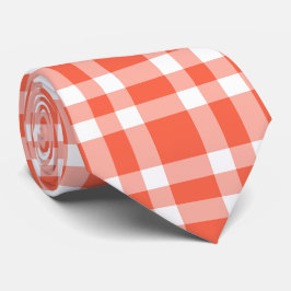 Korallvit rutig mönster slips