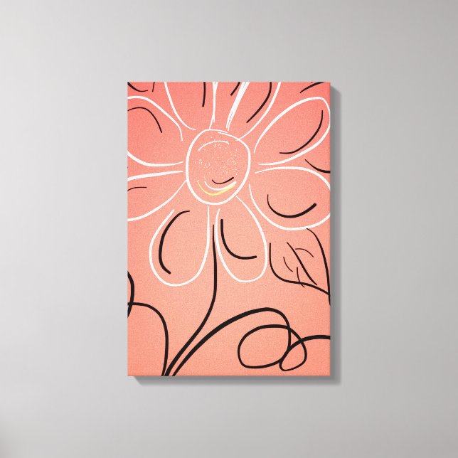 Korallvitt och svart canvastryck (Framsida)