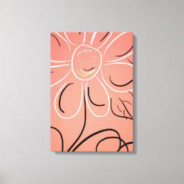 Korallvitt och svart canvastryck