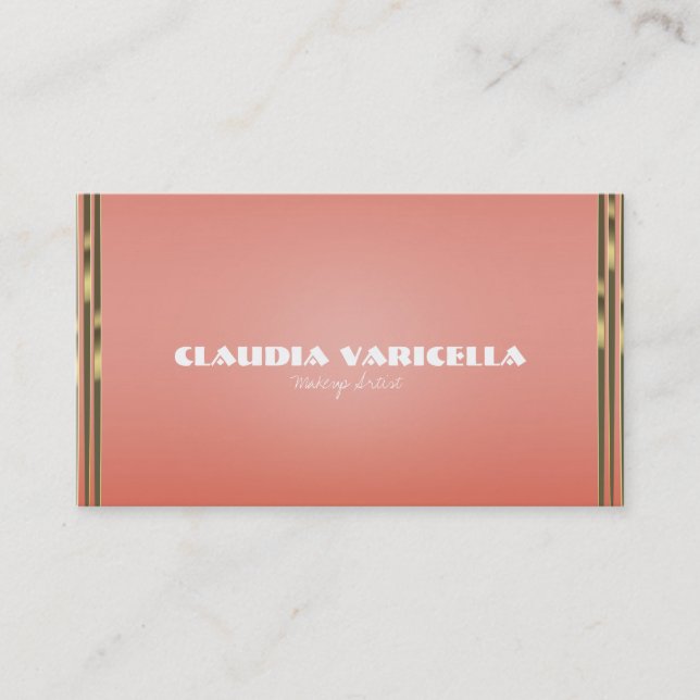 Koralpersika & Guld-doppad Chic Glamour Glam Visitkort (Framsida)