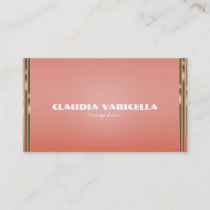 Koralpersika & Guld Dubbad Chic Glamour Glam Visitkort
