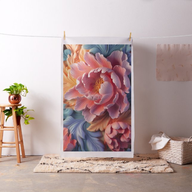 Koralpion och safirblommig elegans tyg (In Situ)