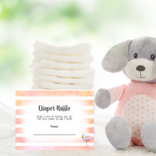 Koralrandig Flamingo Blöja Lotteri Bris Shower Spe Tilläggskort