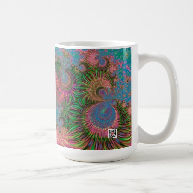 Koralrev Fraktal Abstrakt Konst Kaffemugg (Höger)