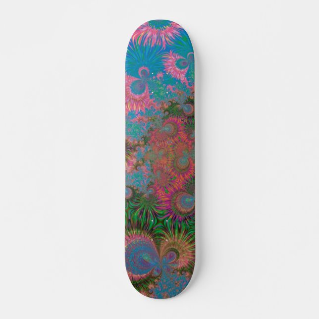 Koralrev Fraktal Abstrakt Konst Skateboard Bräda 19,5 Cm (Framsida)