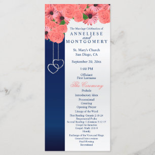 Koralröda blommor och marinblått - Program