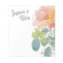 Koralrosa Boho Blommor på Vitt