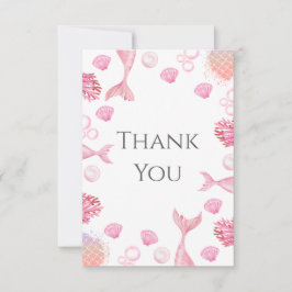 Koralrosa Sjörövarinspired Födelsedagsfest Tack Kort